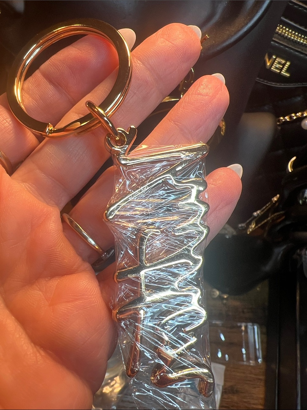 Gold Script Key & Chain Charm - Picture 5 of 5